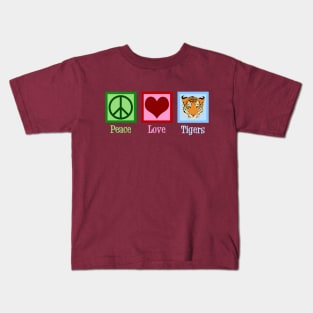 Peace Love Tigers Kids T-Shirt